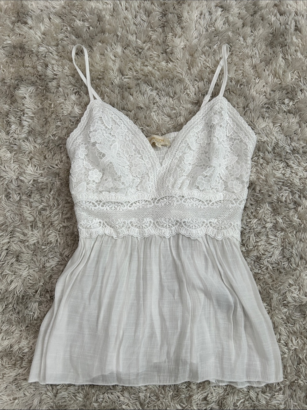 Rebellion White Lace Trim Chemise Camisole